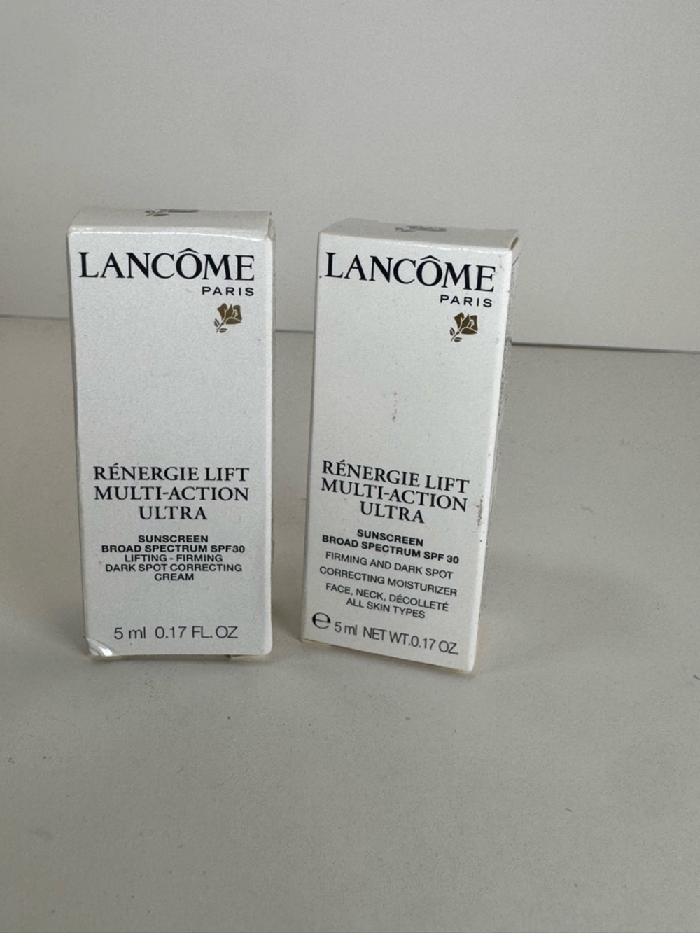 Lot of 2 Lancome Renergie Lift Multi-Action Ultra spf 30 Exp 07 2019 0.17 Oz New